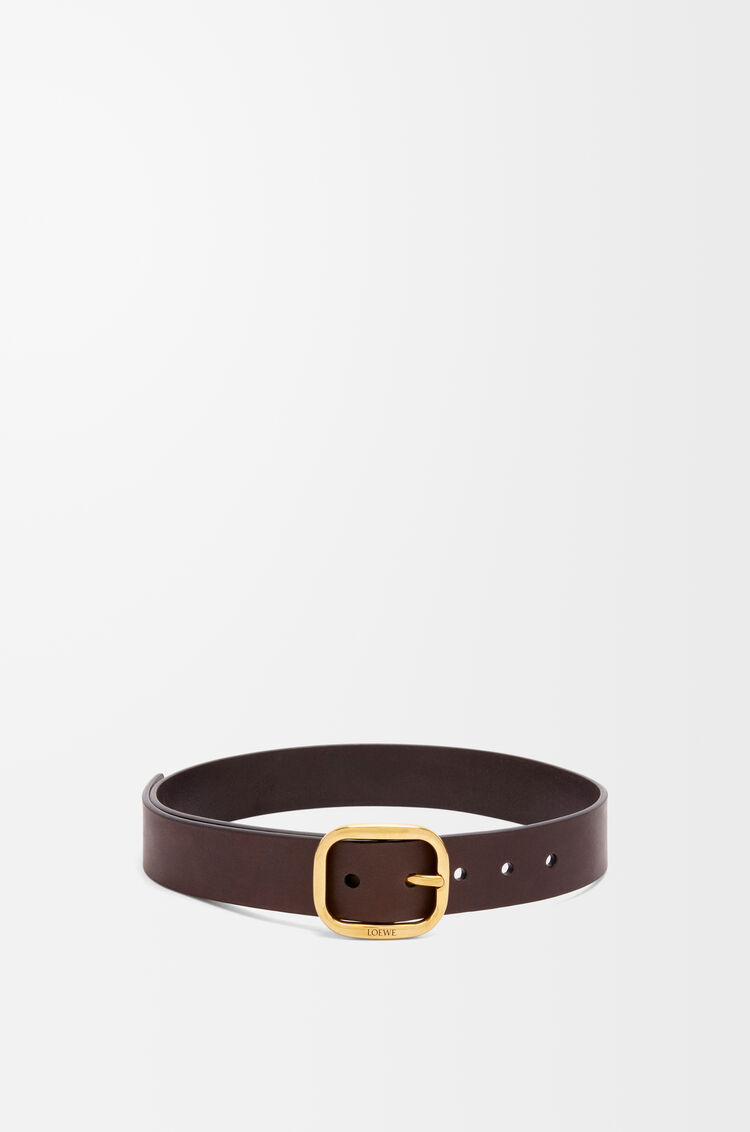 Rounded Soft Belt In Classic Calfskin Dark Brown - LOEWE