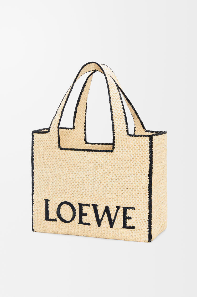 Large LOEWE Font Tote In Raffia Natural - LOEWE