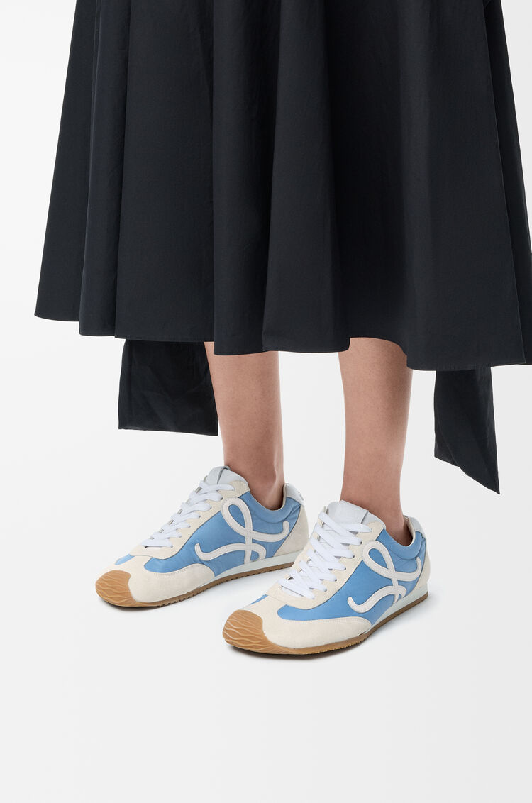 Ballet Runner 2.0 In Nylon And Calfskin Blue/White/Soft White - LOEWE